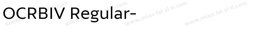 OCRBIV Regular字体转换
